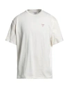Guess Man T-shirt Cream Size Xl Cotton In White