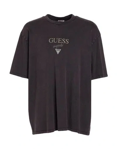 Guess Man T-shirt Dark Brown Size L Cotton