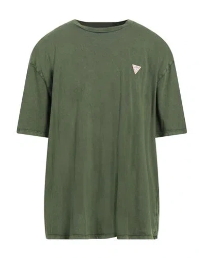 Guess Man T-shirt Military Green Size Xxl Cotton