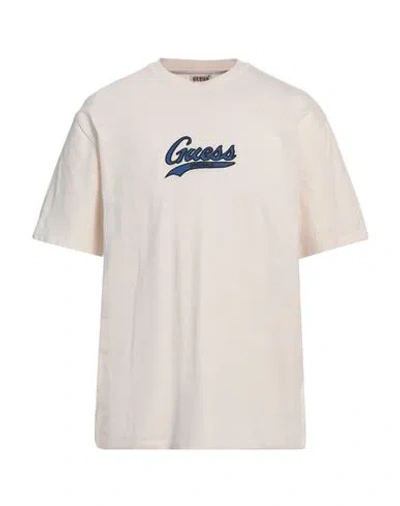 Guess Man T-shirt Off White Size L Cotton