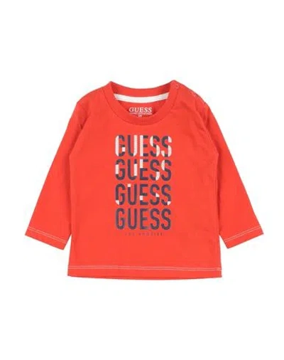 Guess Kids'  Man T-shirt Orange Size 12 Cotton