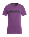 Guess Man T-shirt Purple Size S Cotton In Purple