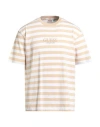 Guess Man T-shirt Sand Size S Cotton In Multi