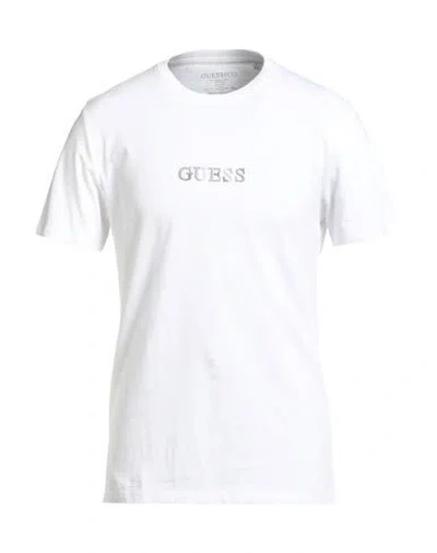 Guess Man T-shirt White Size L Organic Cotton, Cotton