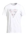 Guess Man T-shirt White Size L Organic Cotton, Cotton, Elastane