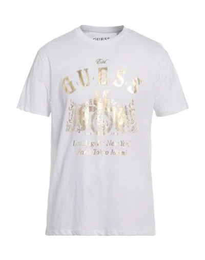 Guess Man T-shirt White Size M Cotton