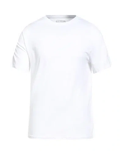 Guess Man T-shirt White Size M Cotton, Organic Cotton