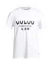Guess Man T-shirt White Size M Cotton In Yellow