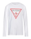 Guess Man T-shirt White Size Xxl Cotton