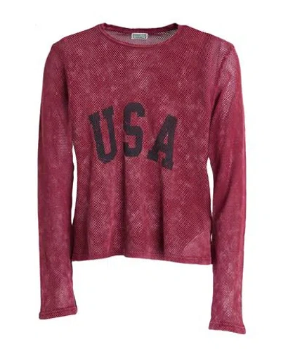 Guess Man T-shirt Burgundy Size L Cotton In Pink