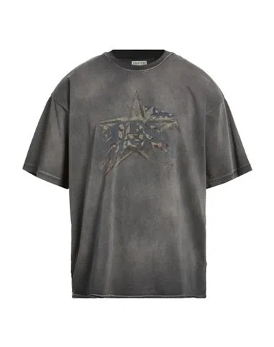 Guess Man T-shirt Charcoal Size M Cotton In Gray