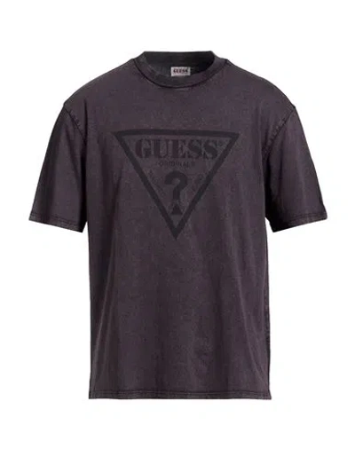 Guess Man T-shirt Dark Purple Size M Cotton