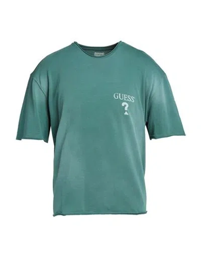 Guess Man T-shirt Emerald Green Size L Cotton