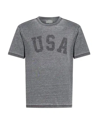 Guess Man T-shirt Grey Size L Polyester, Cotton In Gray