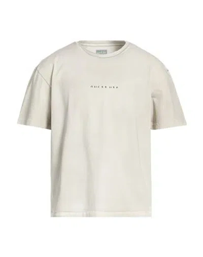 Guess Man T-shirt Light Grey Size L Cotton In Neutral