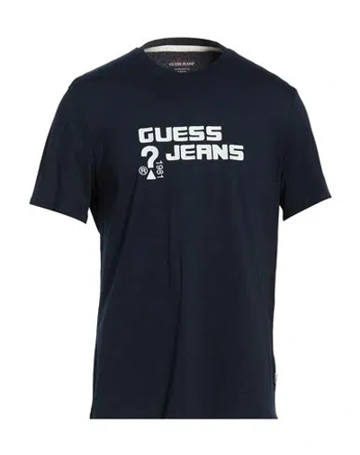 Guess Man T-shirt Midnight Blue Size M Cotton
