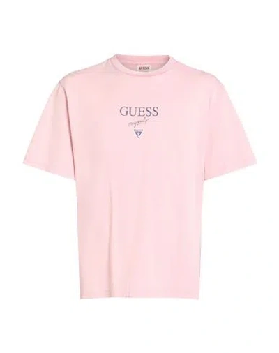 Guess Man T-shirt Pink Size L Cotton