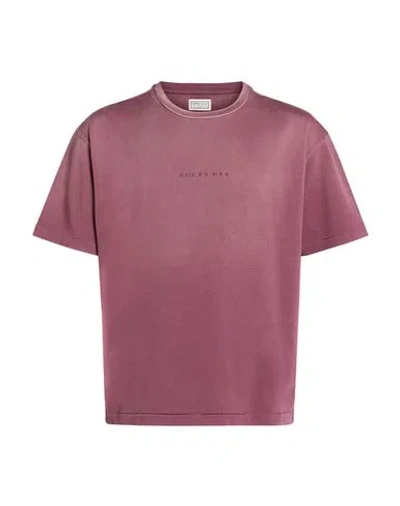 Guess Man T-shirt Plum Size L Cotton In Purple