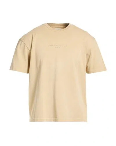 Guess Man T-shirt Sand Size L Cotton In Neutral