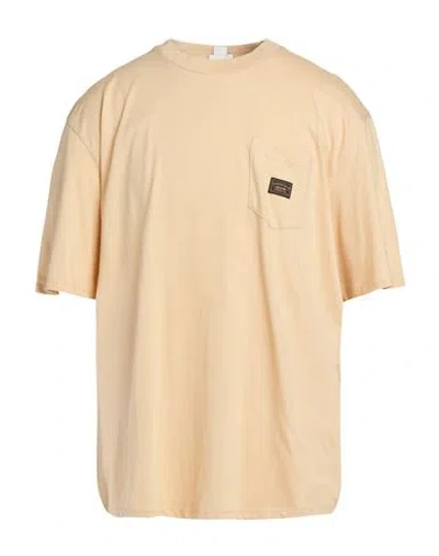 Guess Man T-shirt Sand Size L Cotton In Neutral