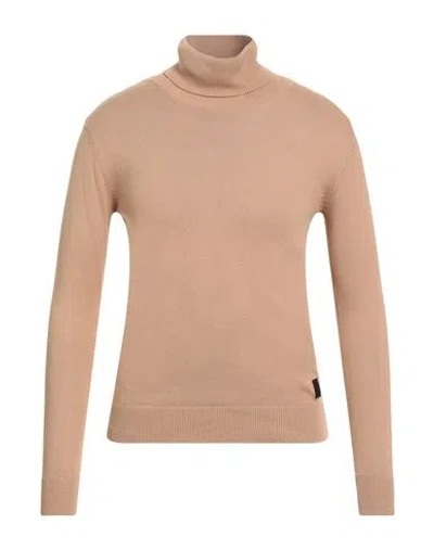 Guess Man Turtleneck Camel Size Xs Cotton, Viscose, Polyamide