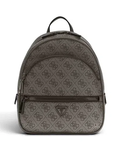 Guess Manhattan Ii Backpack Women's Coal Logo In Synthetic Material With Logo 4g And Pockets In Black