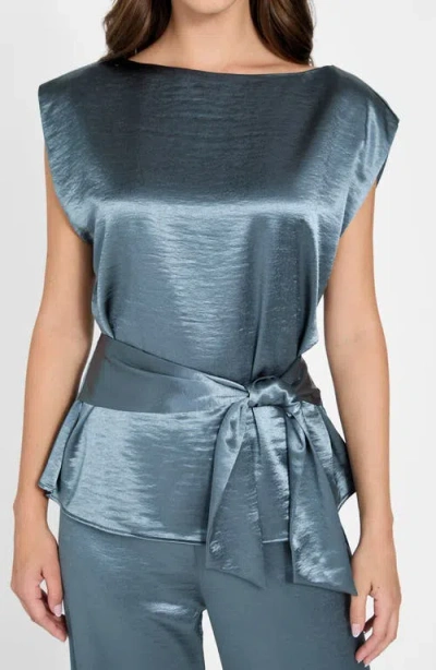 Guess Mara Satin Top In Blue