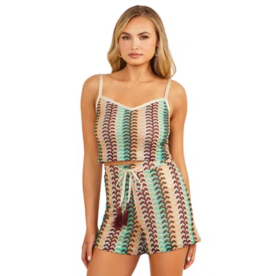 Guess Marciano Fearne Top Women's Multi Stretch Sleeveless Cropped Fts1262