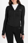 Guess Yarrow Scuba Knit Track Jacket In Black