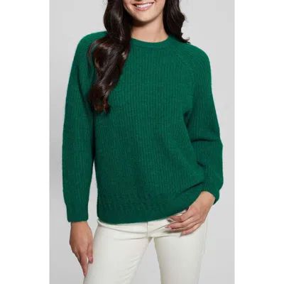 Guess Margo Mixed Stitch Sweater In Adventurous Green