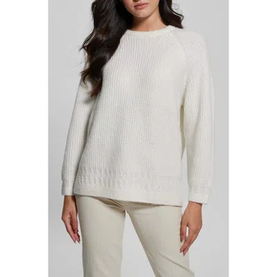 Guess Margo Mixed Stitch Sweater In White