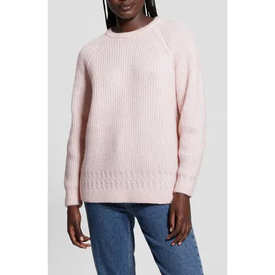 Guess Margo Mixed Stitch Sweater In Low Key Pink