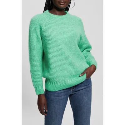 Guess Margo Mixed Stitch Sweater In Sea Glass Green