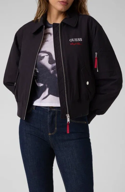 Guess Marilyn Bomber Jacket In Black