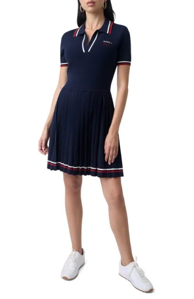 Guess Marilyn Short Sleeve Polo Sweater Dress In Brown