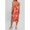 Guess Marsha Halter Satin Cocktail Dress In Multi
