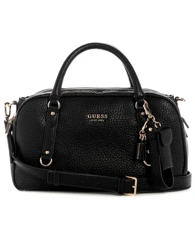Guess Marsha Medium Box Satchel Bag In Black