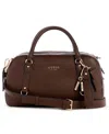 Guess Marsha Medium Box Satchel Bag In Brown