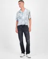 Guess Mateo Regular Straight Fit Dark Wash Jeans In Black