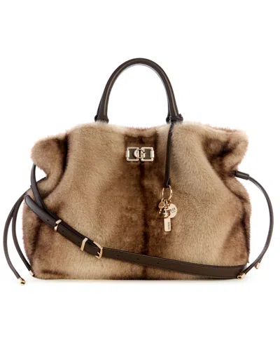 Guess Mavis Crossbody Satchel Bag In Brown