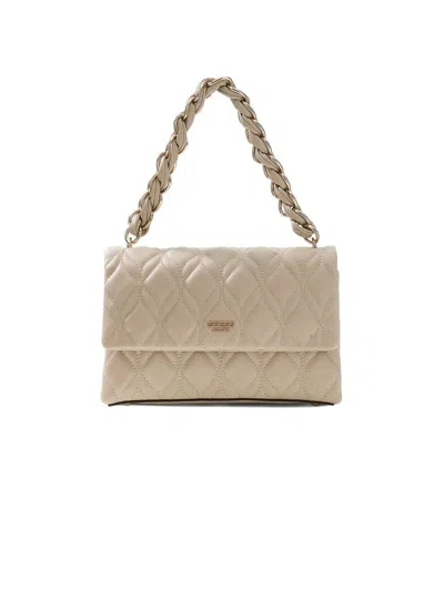 Guess Maxine Flap Crossbody Bag In Beige
