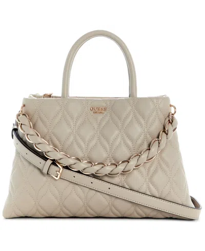 Guess Maxine Small Satchel Bag In Neutral