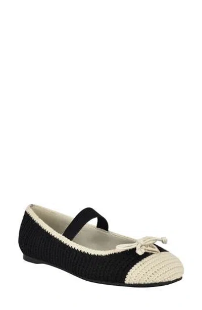 Guess Maysa Mary Jane Cap Toe Flat In Black