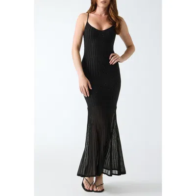 Guess Meena Rib Knit Sheer Skirt Maxi Dress In Multi