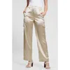 Guess Women's Megan Satin Cargo Pants In Cemento