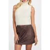 Guess Mei Fuzzy Sleeveless Crop Turtleneck Sweater In Brown