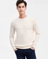 Guess Men's 3d Logo Crewneck Sweater In White