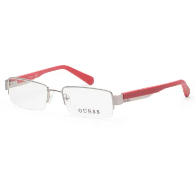 Guess Men's 55 Mm Silver Red Opticals