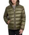 Guess Men's Adam Puffer Jacket With Removable Hood In Sage Embossed Logo