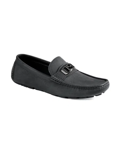 Guess Men's Agaro Ornamented Moc Toe Driving Loafers In Black